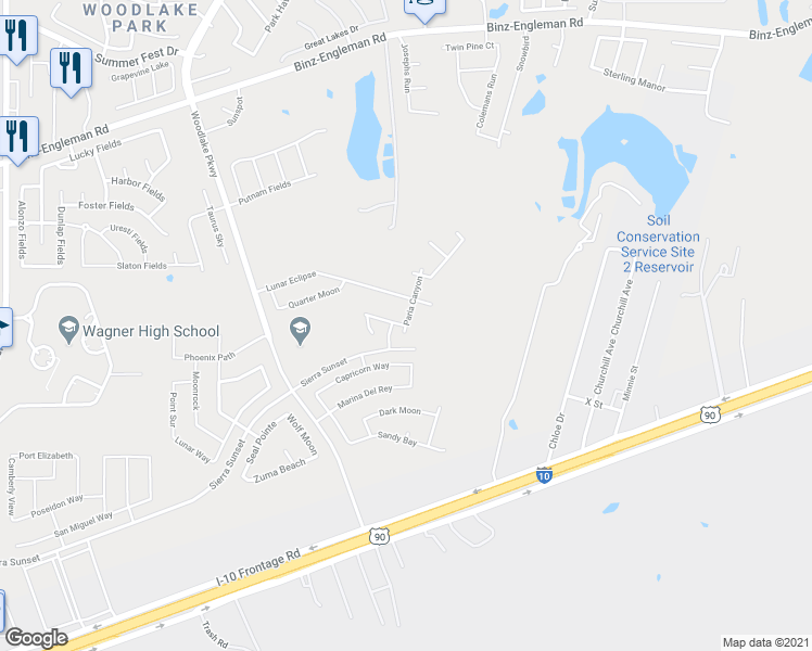 map of restaurants, bars, coffee shops, grocery stores, and more near Paria Canyon in Converse