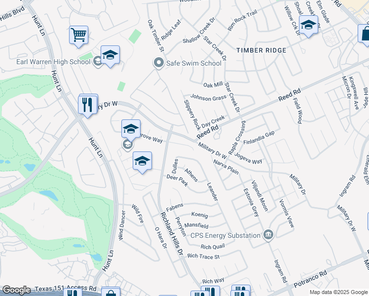 map of restaurants, bars, coffee shops, grocery stores, and more near 1926 Leander in San Antonio