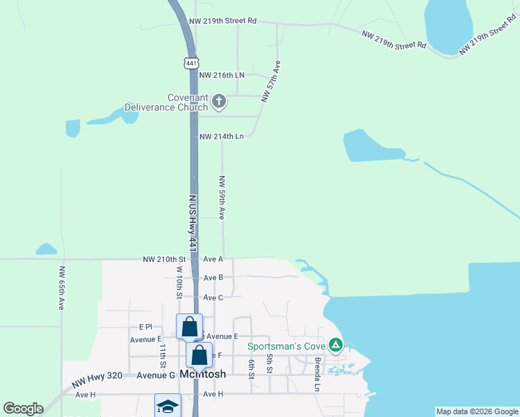 map of restaurants, bars, coffee shops, grocery stores, and more near in McIntosh