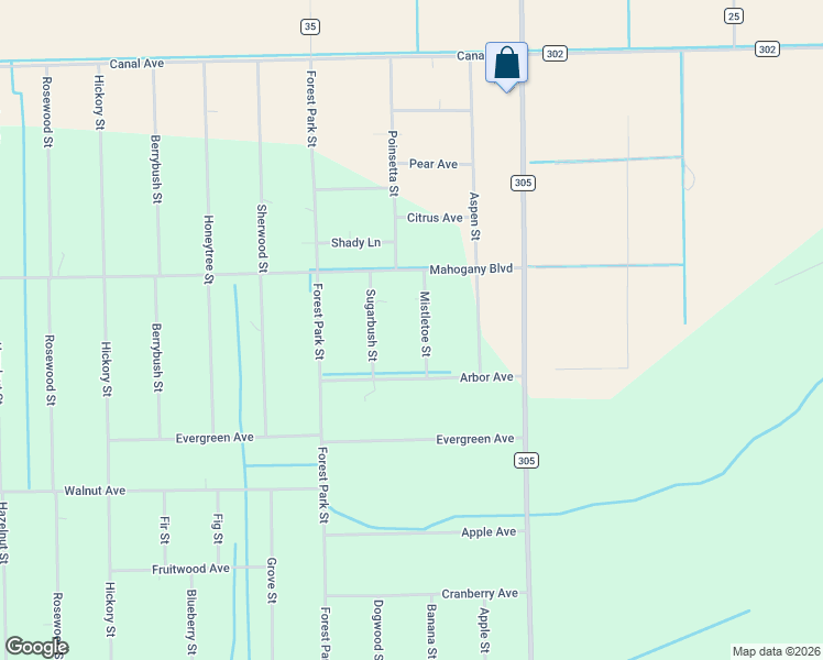 map of restaurants, bars, coffee shops, grocery stores, and more near 1604 Mistletoe Street in Bunnell