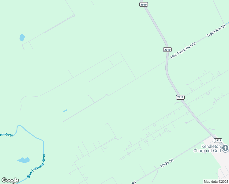 map of restaurants, bars, coffee shops, grocery stores, and more near Pink Taylor Run Road in East Bernard