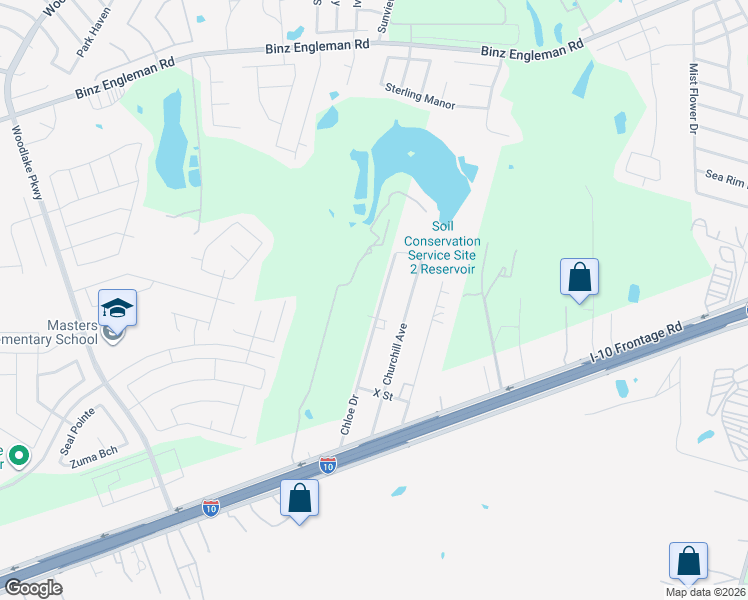 map of restaurants, bars, coffee shops, grocery stores, and more near 3183 Chloe Drive in Converse