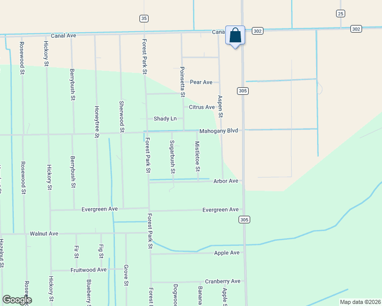 map of restaurants, bars, coffee shops, grocery stores, and more near 1604 Mistletoe Street in Bunnell