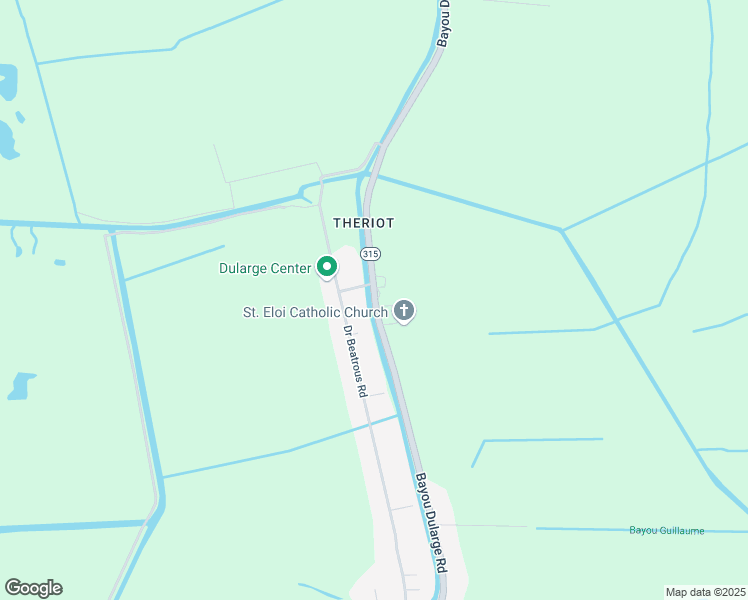 map of restaurants, bars, coffee shops, grocery stores, and more near 1327 Bayou Dularge Road in Terrebonne Parish