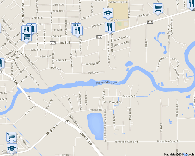 map of restaurants, bars, coffee shops, grocery stores, and more near in Dickinson