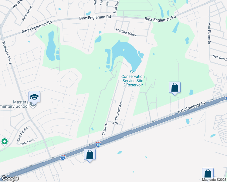 map of restaurants, bars, coffee shops, grocery stores, and more near 3183 Chloe Drive in Converse