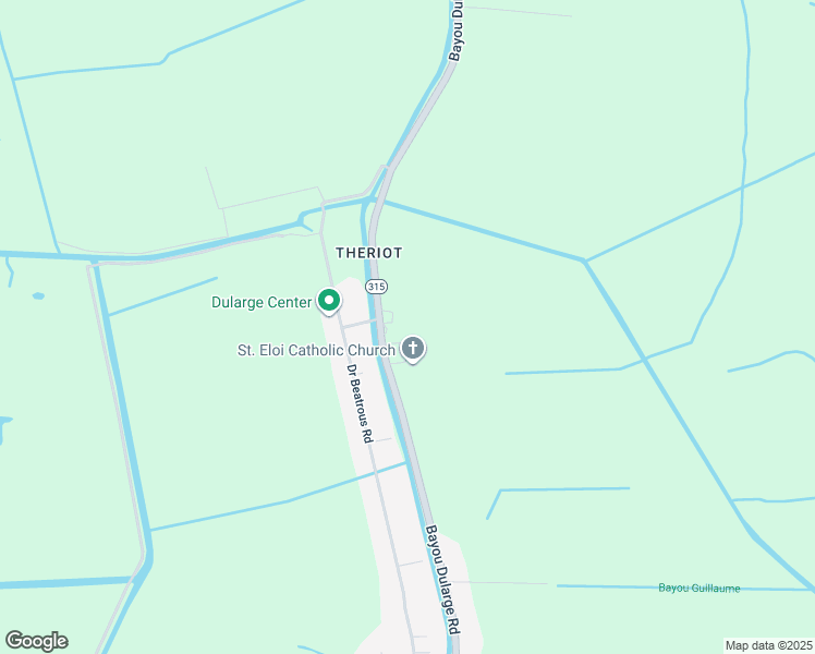 map of restaurants, bars, coffee shops, grocery stores, and more near 1327 Bayou Dularge Road in Terrebonne Parish