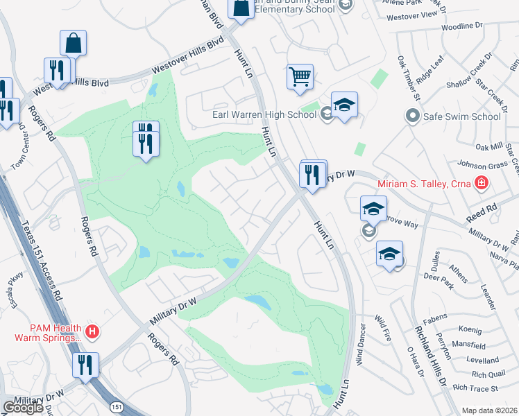 map of restaurants, bars, coffee shops, grocery stores, and more near 2218 Tarpley Street in San Antonio