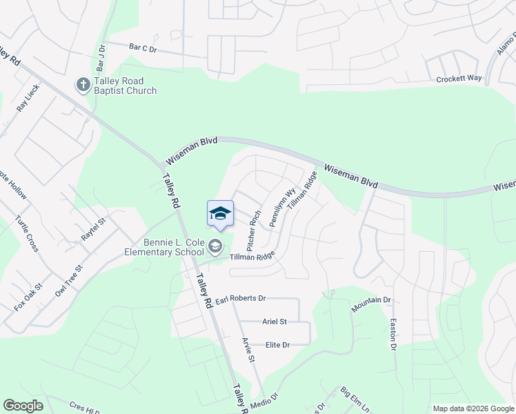 map of restaurants, bars, coffee shops, grocery stores, and more near 12104 Icon Ridge in San Antonio