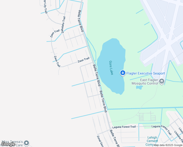 map of restaurants, bars, coffee shops, grocery stores, and more near 14 Ziegfeld Place in Palm Coast