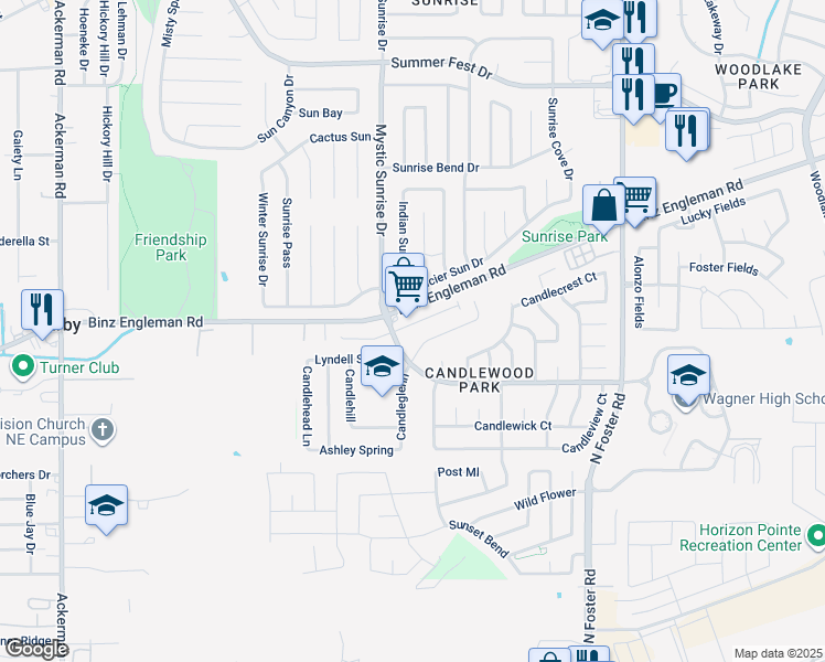 map of restaurants, bars, coffee shops, grocery stores, and more near 6220 Binz-Engleman Road in San Antonio