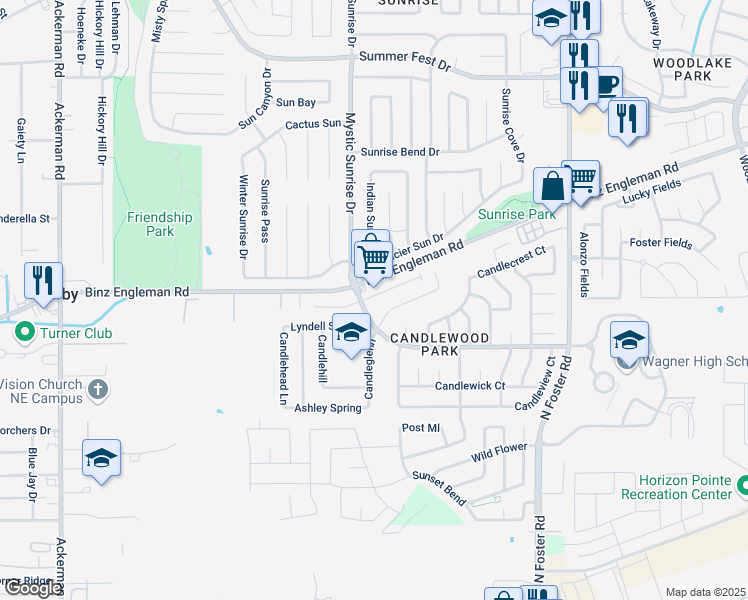map of restaurants, bars, coffee shops, grocery stores, and more near 6220 Binz-Engleman Road in San Antonio
