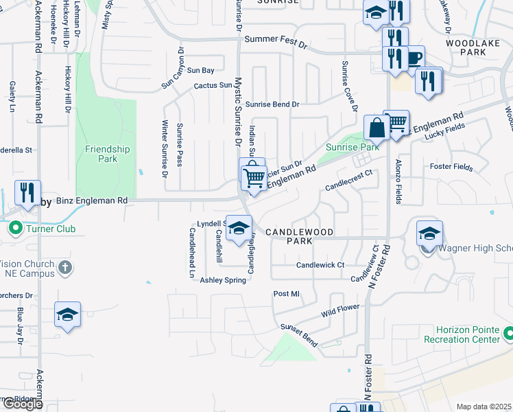 map of restaurants, bars, coffee shops, grocery stores, and more near 6220 Binz-Engleman Road in San Antonio