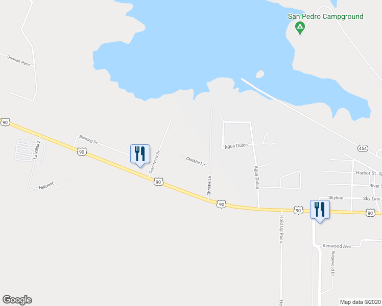 map of restaurants, bars, coffee shops, grocery stores, and more near 260 Christie Lane in Del Rio