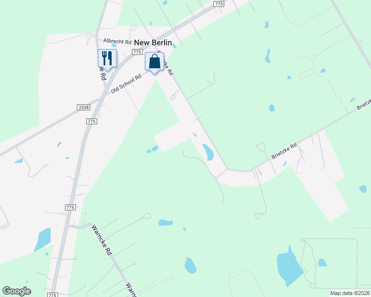 map of restaurants, bars, coffee shops, grocery stores, and more near 573 Brietzke Road in New Berlin