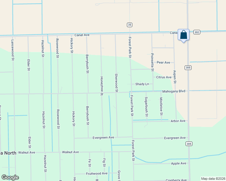 map of restaurants, bars, coffee shops, grocery stores, and more near 1476 Sherwood Street in Bunnell