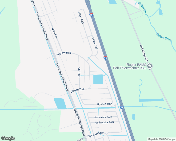 map of restaurants, bars, coffee shops, grocery stores, and more near 95 Ulaturn Trail in Palm Coast