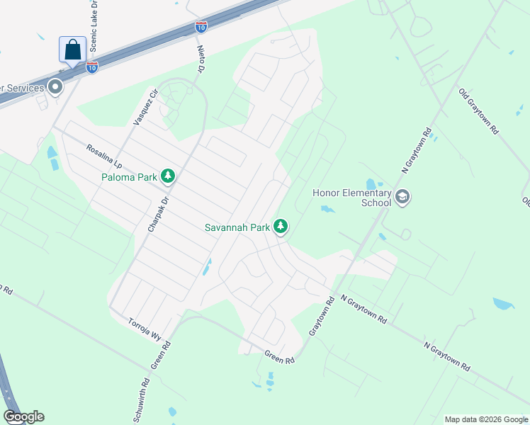 map of restaurants, bars, coffee shops, grocery stores, and more near 3126 Gilbert Garden in Converse