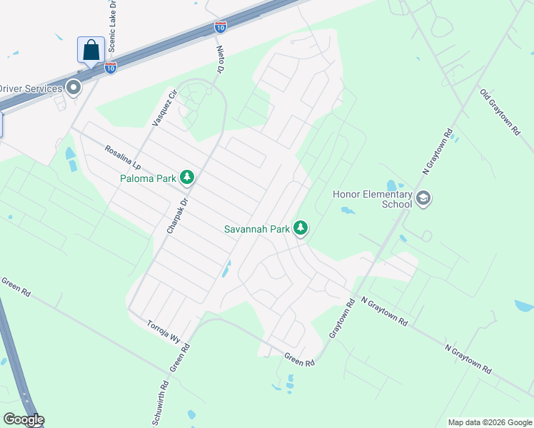 map of restaurants, bars, coffee shops, grocery stores, and more near 4579 North Graytown Road in Converse