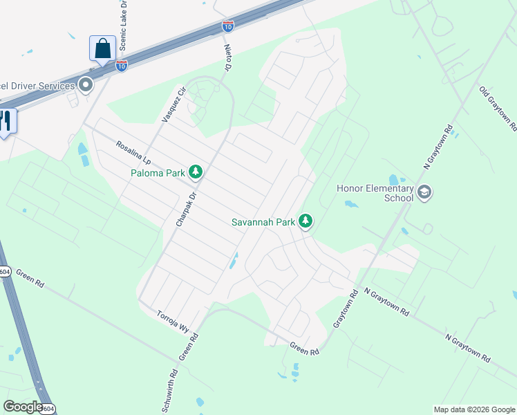 map of restaurants, bars, coffee shops, grocery stores, and more near 3518 Carducci Drive in Converse