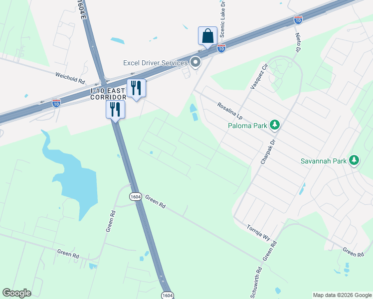 map of restaurants, bars, coffee shops, grocery stores, and more near 3730 Weichold in Converse