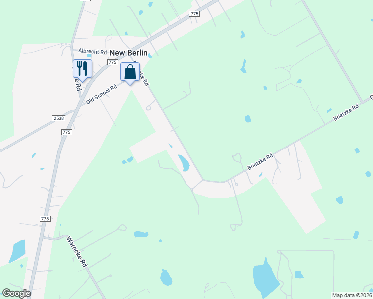 map of restaurants, bars, coffee shops, grocery stores, and more near 573 Brietzke Road in New Berlin