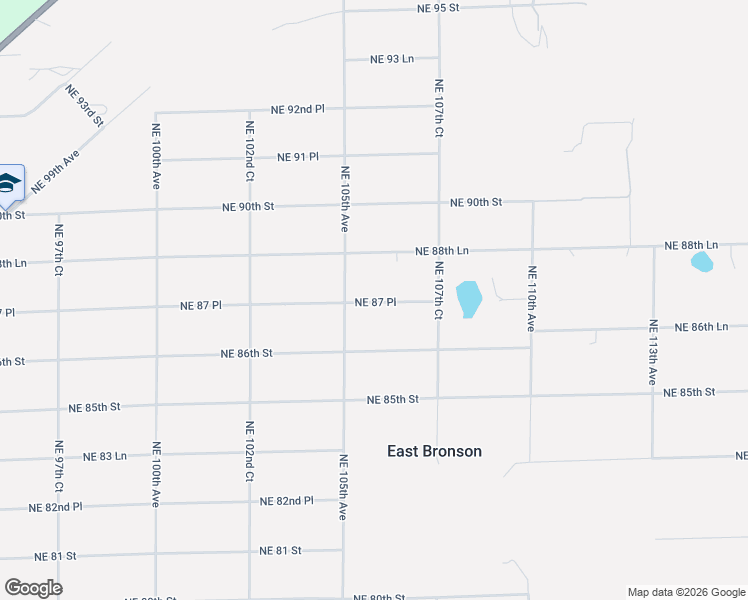 map of restaurants, bars, coffee shops, grocery stores, and more near 10551 Northeast 87 Place in Bronson