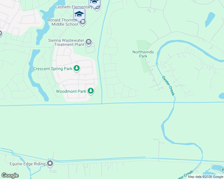 map of restaurants, bars, coffee shops, grocery stores, and more near Nueces Drive in Sienna Plantation