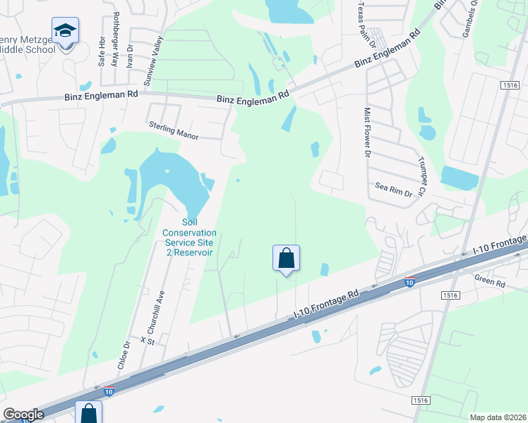 map of restaurants, bars, coffee shops, grocery stores, and more near 8257 Interstate 10 in Converse