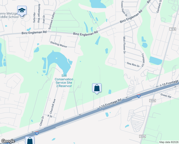 map of restaurants, bars, coffee shops, grocery stores, and more near 8257 Interstate 10 in Converse