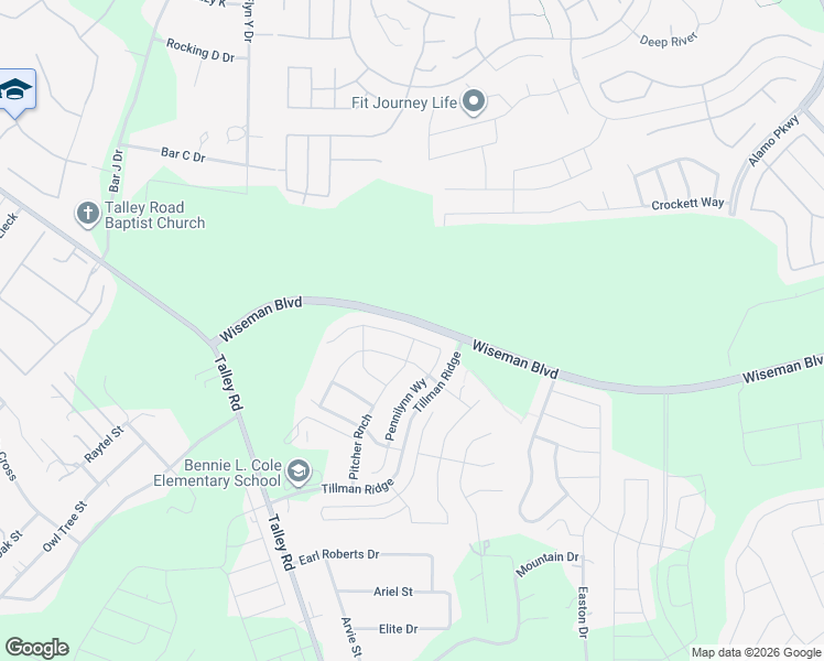 map of restaurants, bars, coffee shops, grocery stores, and more near 12814 Braxon Pass in San Antonio