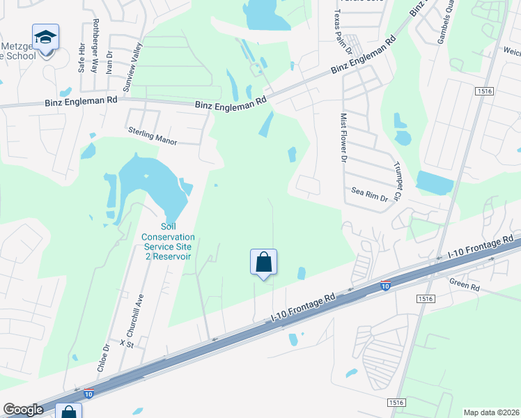 map of restaurants, bars, coffee shops, grocery stores, and more near 8257 Interstate 10 in Converse