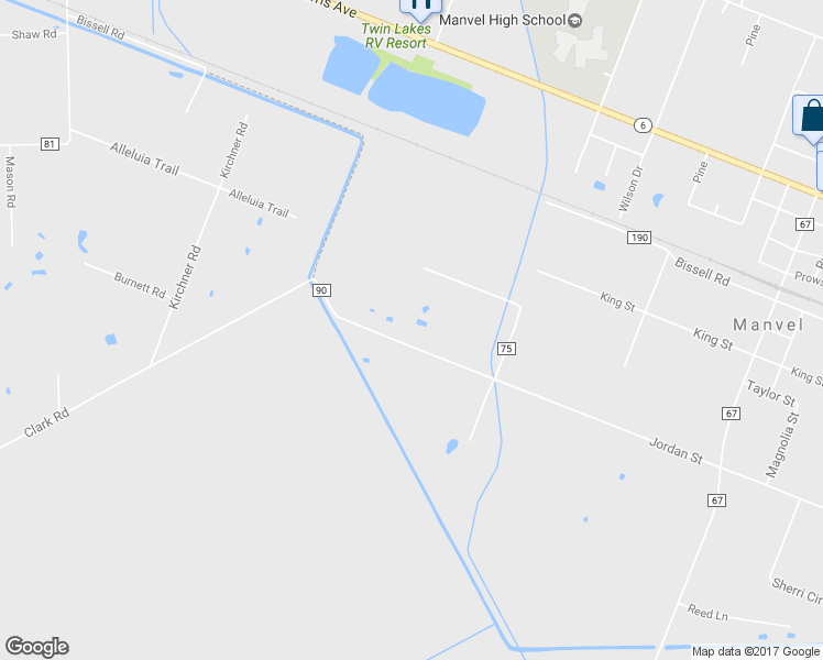 map of restaurants, bars, coffee shops, grocery stores, and more near 6531 Jordan Street in Manvel