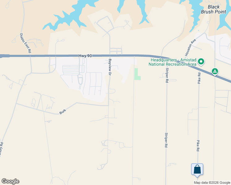 map of restaurants, bars, coffee shops, grocery stores, and more near 300 Bayview Drive in Del Rio