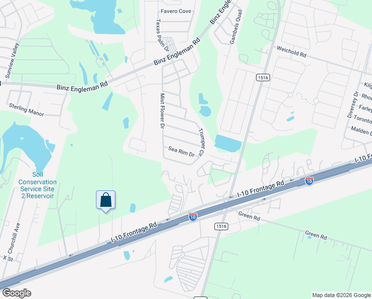 map of restaurants, bars, coffee shops, grocery stores, and more near 8518 Snakeweed Drive in Converse
