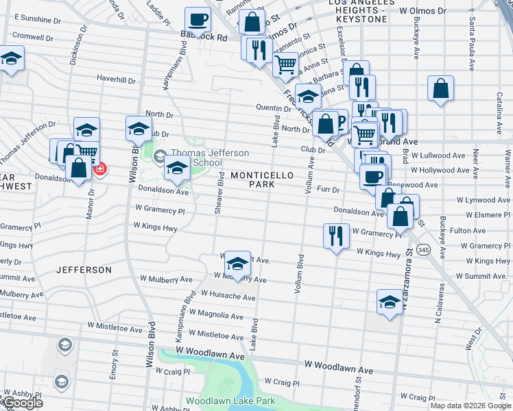 map of restaurants, bars, coffee shops, grocery stores, and more near 502 Donaldson Avenue in San Antonio