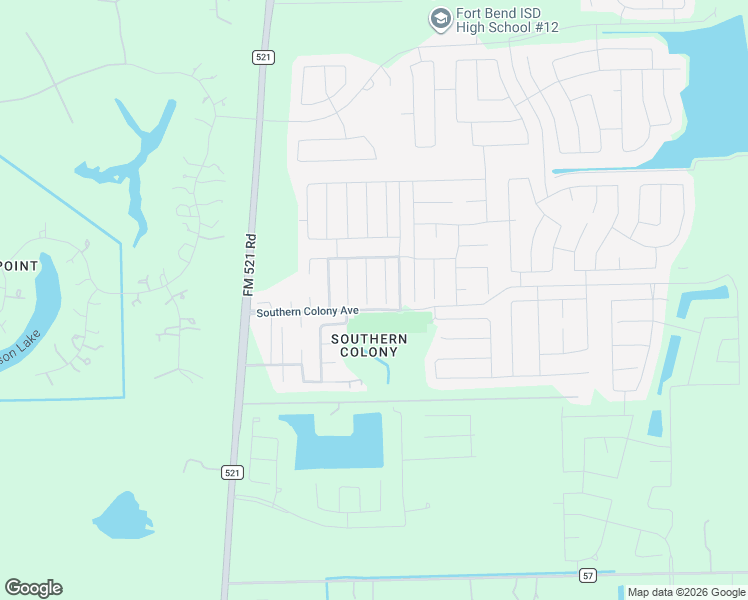 map of restaurants, bars, coffee shops, grocery stores, and more near 410 Southern Colony Avenue in Fort Bend County