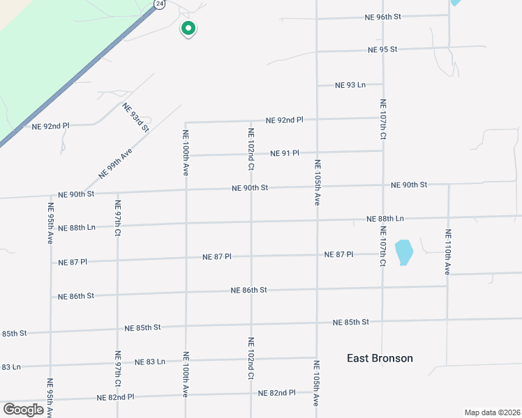 map of restaurants, bars, coffee shops, grocery stores, and more near 8931 Northeast 102nd Court in Bronson