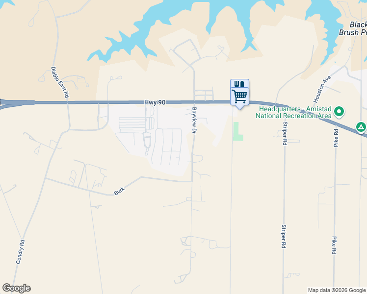 map of restaurants, bars, coffee shops, grocery stores, and more near Ash Street North in Del Rio