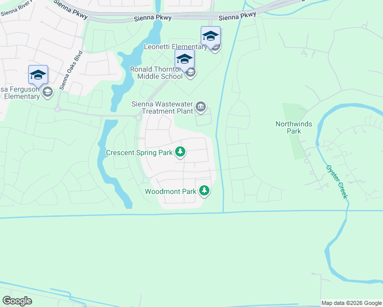 map of restaurants, bars, coffee shops, grocery stores, and more near in Sienna Plantation