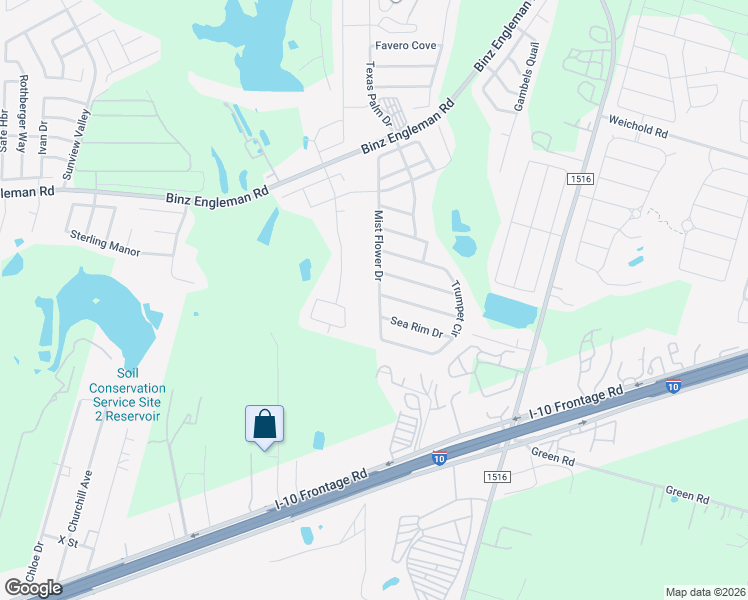 map of restaurants, bars, coffee shops, grocery stores, and more near 3814 Glenloch Way in Converse