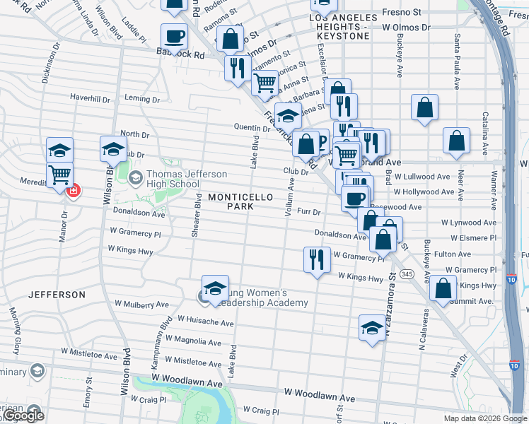 map of restaurants, bars, coffee shops, grocery stores, and more near 327 Furr Drive in San Antonio