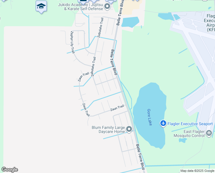 map of restaurants, bars, coffee shops, grocery stores, and more near 4 Zerington Court in Palm Coast