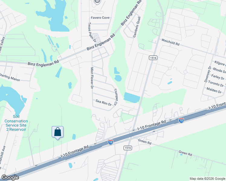 map of restaurants, bars, coffee shops, grocery stores, and more near 8515 Rita Blanca Drive in Converse
