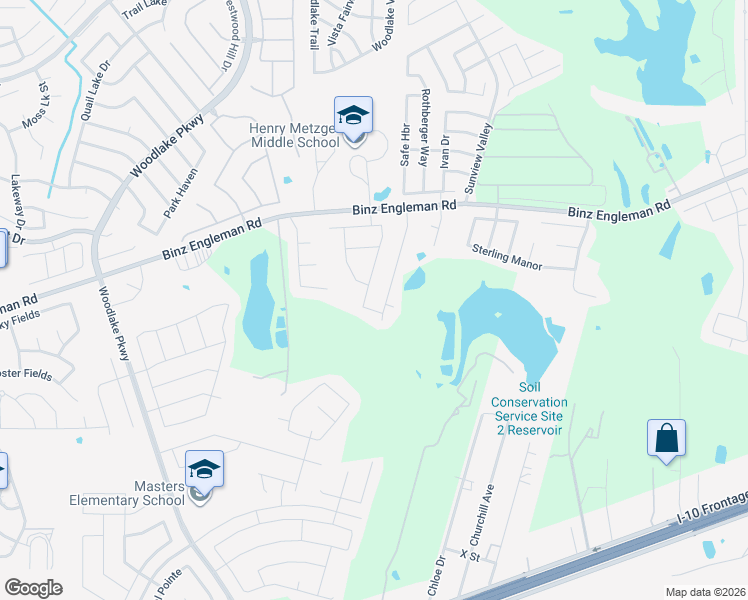 map of restaurants, bars, coffee shops, grocery stores, and more near 3807 Snowbird in Converse