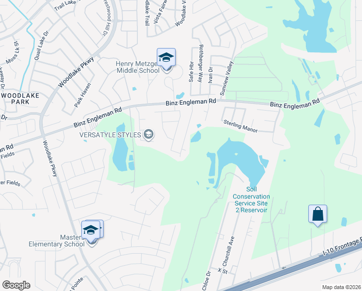 map of restaurants, bars, coffee shops, grocery stores, and more near 3807 Snowbird in Converse
