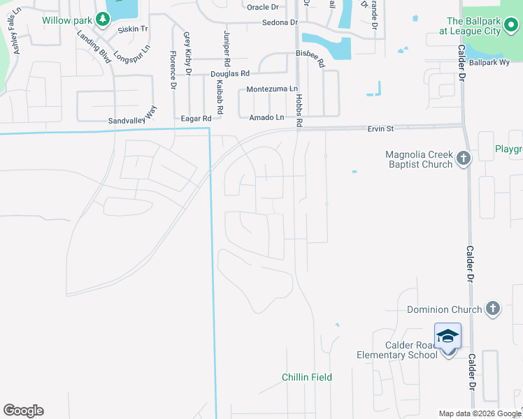 map of restaurants, bars, coffee shops, grocery stores, and more near 2022 Amado Lane in League City