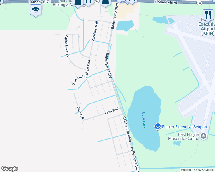 map of restaurants, bars, coffee shops, grocery stores, and more near 4 Zerington Court in Palm Coast