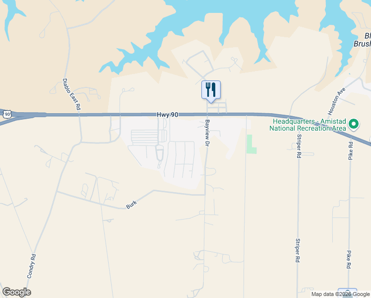 map of restaurants, bars, coffee shops, grocery stores, and more near Ash Street North in Del Rio