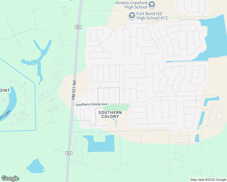 map of restaurants, bars, coffee shops, grocery stores, and more near 8210 Radial Court in Rosharon